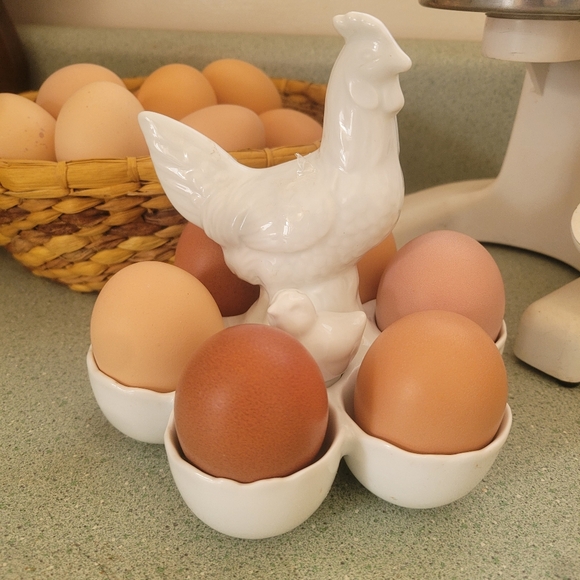 Other - White Ceramic Chicken Egg Holder